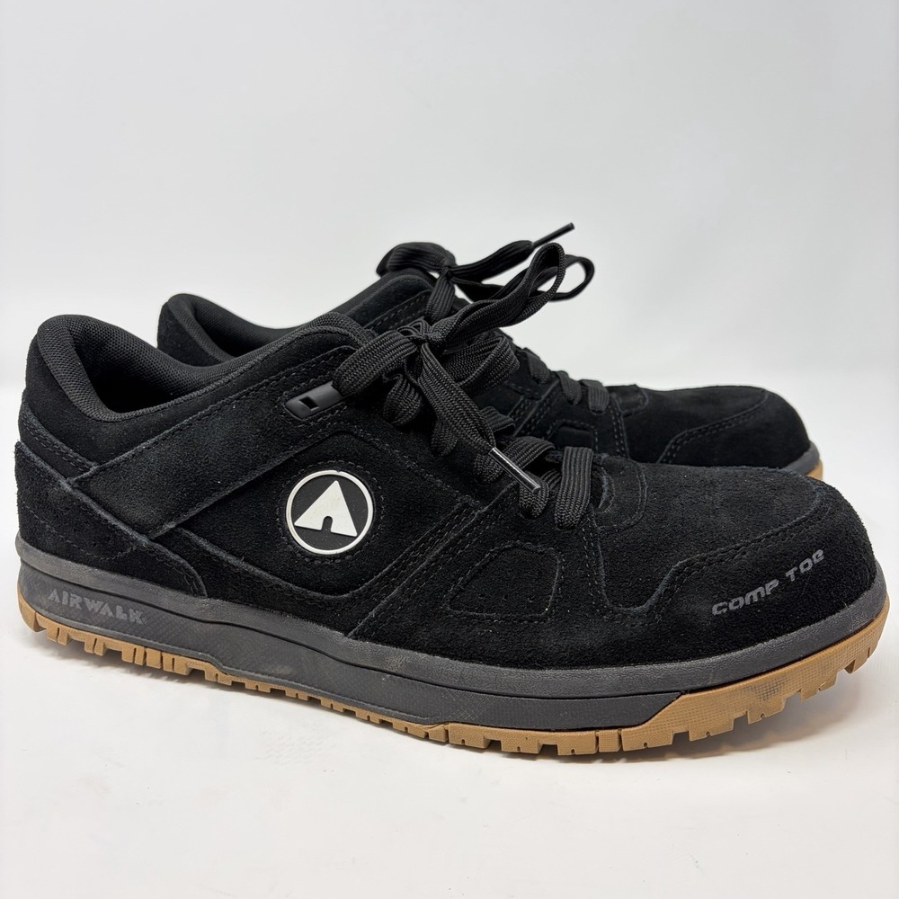 Airwalk Mongo AW6300 Mens‎ Comp Toe Work Shoes Black EH SR Size 11.5 D